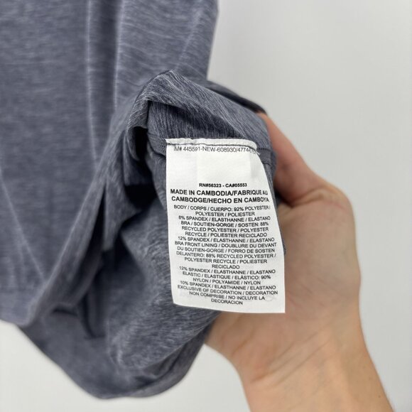 Nike Dri Fit Activewear Tank Top Built In Sports Bra Gray Blue Womens Size XL - Picture 5 of 7